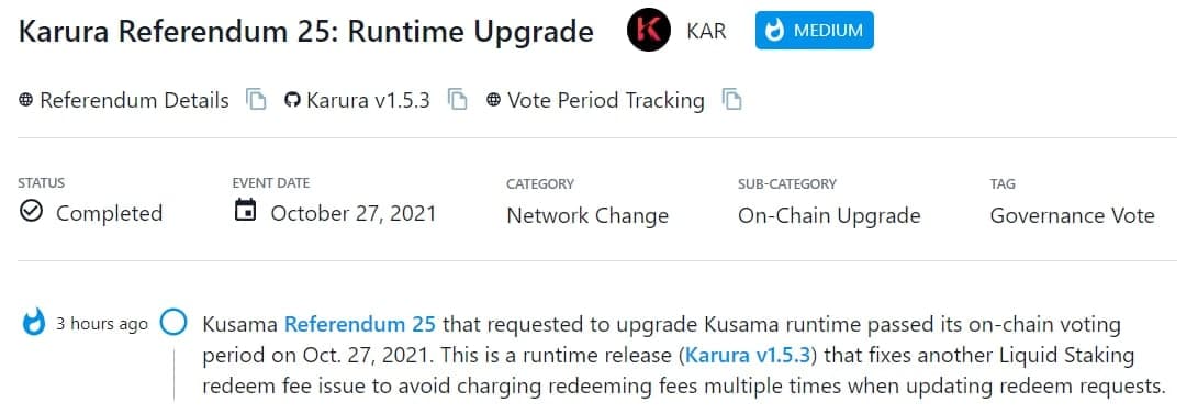 Kusama Referendum 25 yêu cầu nâng cấp Kusama runtime