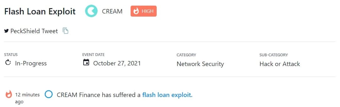 CREAM Finance đã bị flash loan exploit