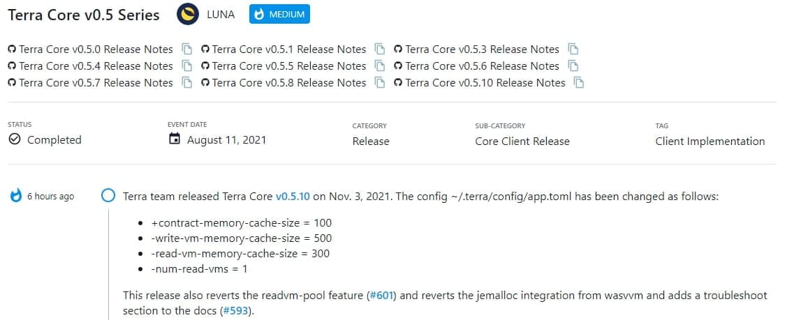 Terra team ra mắt Terra Core v0.5.10