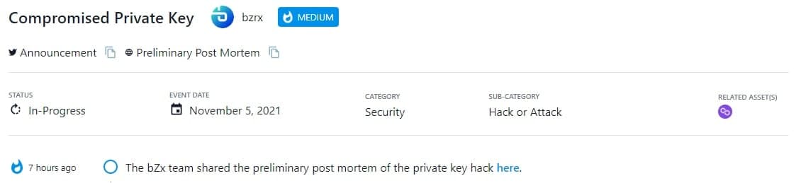 bZx team chia sẻ báo cáo sơ bộ về vụ hack private key