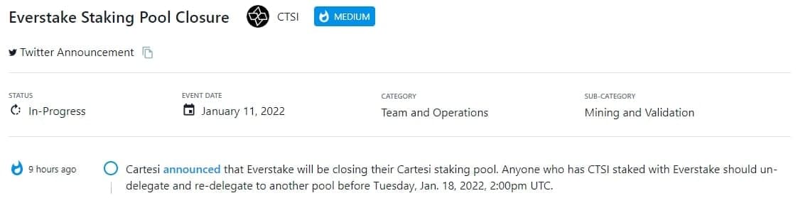 Everstake sẽ đóng Cartesi staking pool của họ