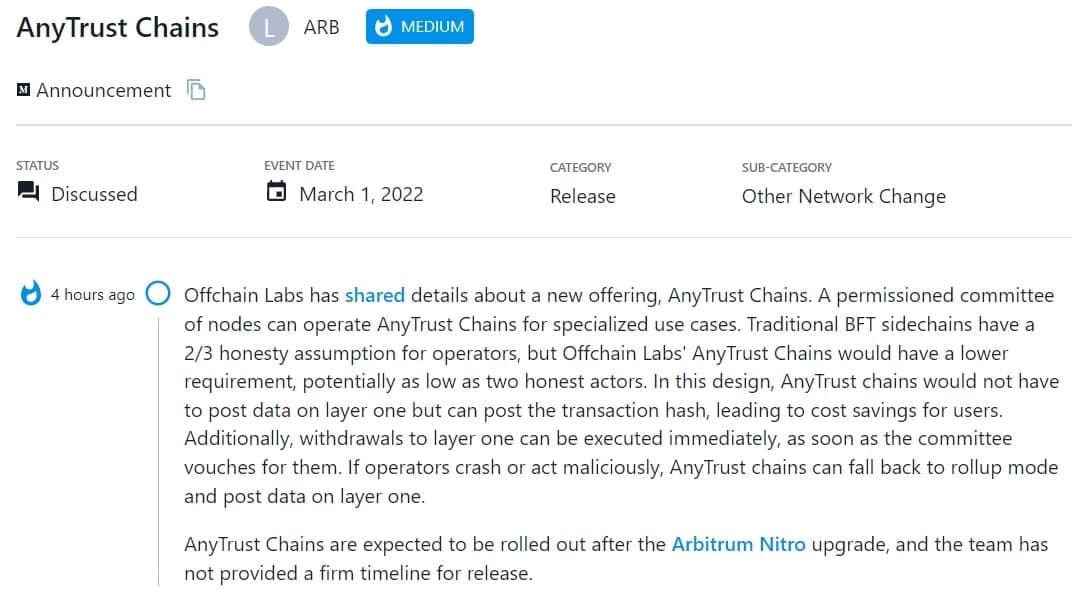 Offchain Labs chia sẻ thông tin về AnyTrust Chains